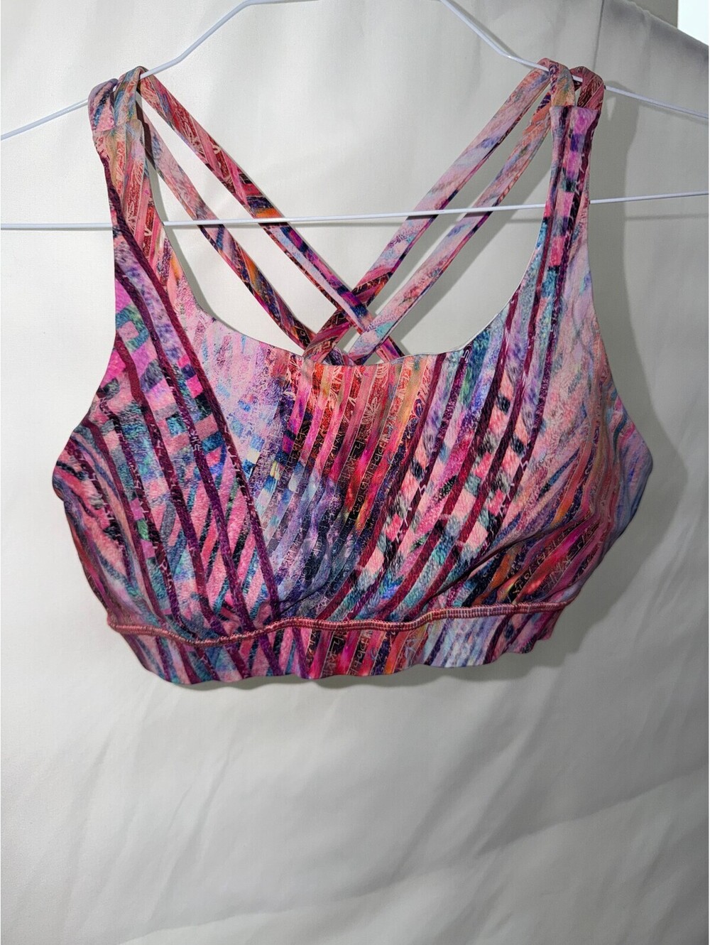 Lululemon Multicolor Strappy Sports Bra Size 8